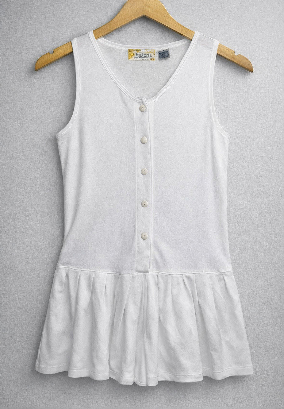 VTG Victoria Harbour White Jersey Knit Skorts Dress Sleeveless Summer Soft Sz S
